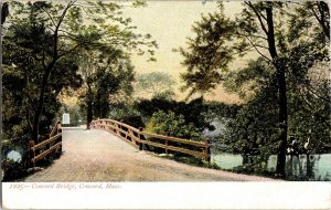 Concord Bridge Mass. Undivided Back Antique Postcard Unused Unposted Germany Vtg 