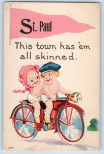 St. Paul Minnesota MN Postcard Childrens Undressed This Town Has Em All Skinned