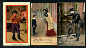 CMh 6pcs Comic Romance 1909 Bamforth I Say Boy, A Little Rogue,Root of All evil