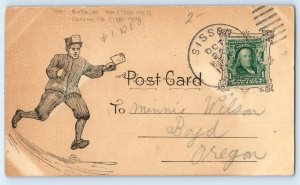 Woman Having Swell Time DPO(1884-1953) Boyd OR DPO(1888-1926) Sisson CA Postcard