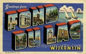 Fond Du Lac, Wisconsin, USA Large Letter Towns Unused close to perfect corners
