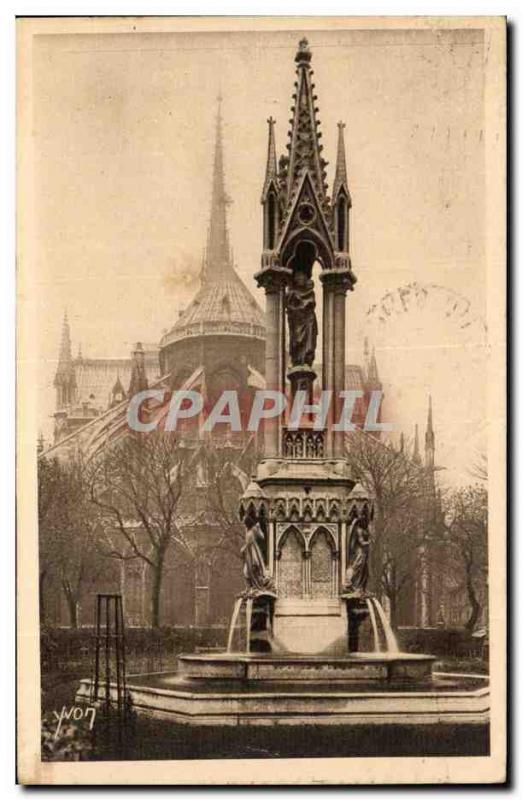 Paris - 4 - L & # 39Abside Notre Dame Old Postcard