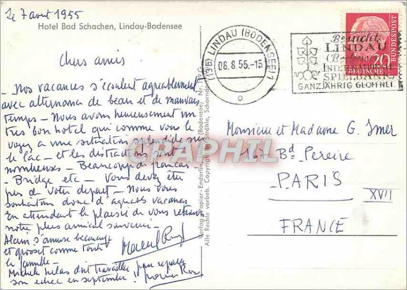 Postcard Modern Hotel Bad Schachen Lindau Bodensee