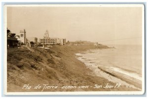 1920 Pta De Tierra Ocean View San Juan Puerto Rico PR RPPC Photo Postcard
