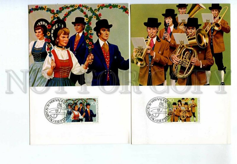 440804 Liechtenstein 1980 year set First Day maximum cards traditional costumes