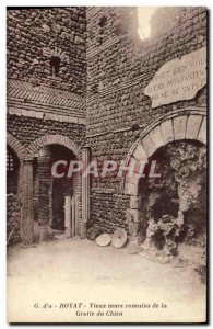 Old Postcard Royat Bains Vieux Murs Romans Grolte of the Dog