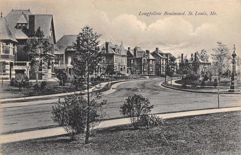 St Louis Missouri Longfellow Boulevard Mansion Homes 1907 B W