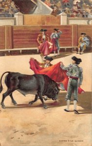 Capro a la Alimon Tarjeta Postal Bullfighting Rips on back 