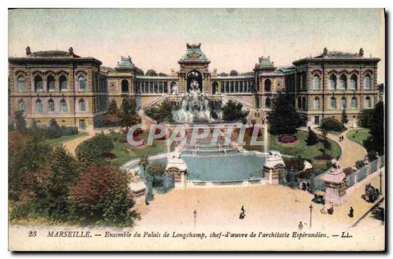 Old Postcard Marseille Ensemble Palace Longchamp expensive work of architect ...