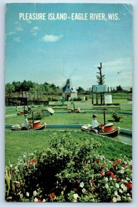 1970 Eagle River Wisconsin Postcard Pleasure Island Fairytale Hill Building