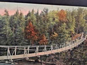 Postcard Olive Suspension Bridge at Askohen Dam in the Catskills,  NY  W1