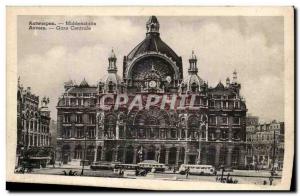 Postcard Old middenstatie Antwerpen Antwerp Central Station