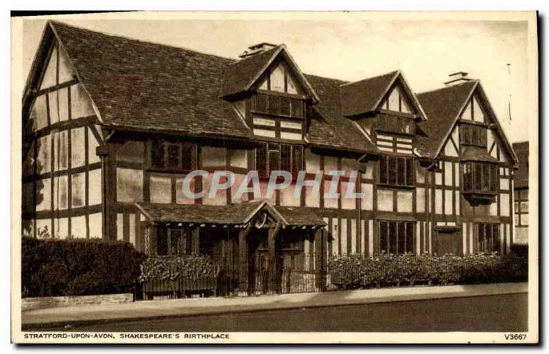 Postcard Old Stratford Upon Avon Shakespeare & # 39s Birthplace