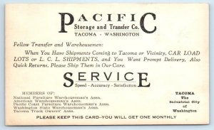 RPPC Paradise Inn, Mt. Rainier ~ Advertising PACIFIC STORAGE Tacoma, WA Postcard 