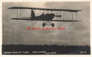 CA, San Diego, California, RPPC, North Island, Early Morning Flight, Airplane