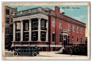 York Nebraska Postcard Elk's Home Exterior View Building c1921 Vintage Antique