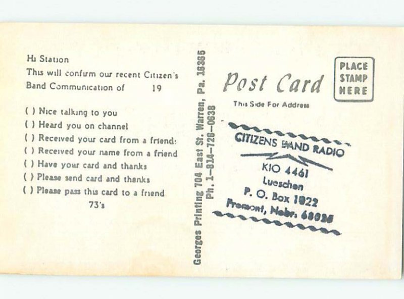 Pre-1980 RADIO CARD - CB HAM OR QSL Long Island - Selden New York NY AH1829