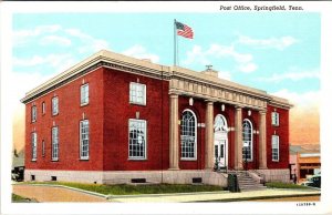 Springfield, TN Tennessee  POST OFFICE  Robertson County  ca1940's Postcard