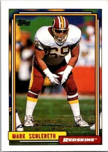 1992 Topps Football Card Mark Schlereth Washington Redskins sk21441