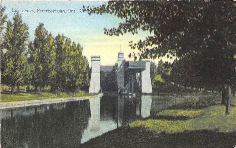 Peterborough Ontario Canada c1910 Postcard Life Locks