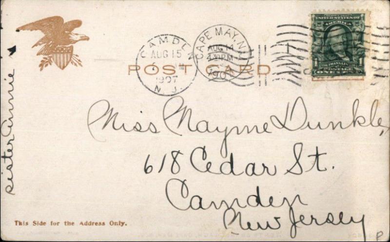 Cape May NJ Tents on Beach c1910 Postcard jrf