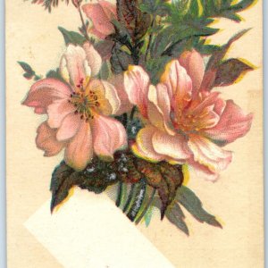 c1880s Flower Unused Stock Advertising Litho Trade Card Floral Beautiful C34