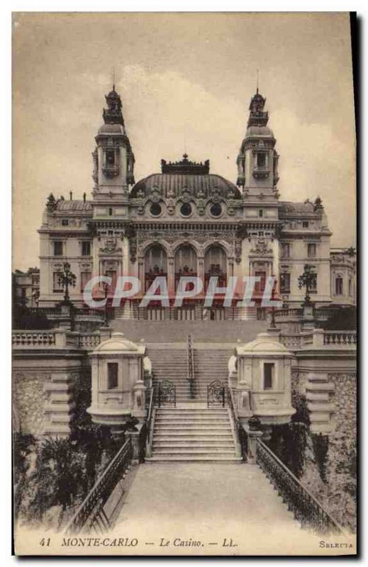 Old Postcard Monte Carlo Casino