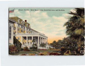 Postcard Hotel Royal Palm South Entrance and Gardens Miami Florida USA