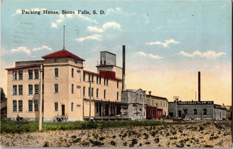 Packing House, Sioux Falls Plow Co. Sioux Falls SD c1920 Vintage Postcard B26