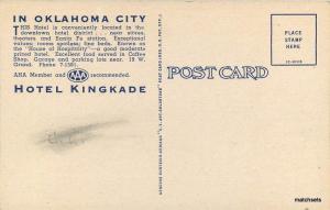 1930s Hotel Kingkade birdseye Oklahoma City Linen Teich postcard 8114