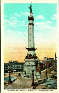 Soldiers and Sailors Monument Circle Indianapolis IN UNP WB Postcard C7