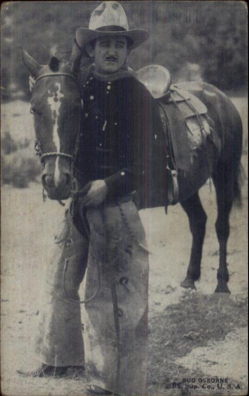 Cowboy Actor Arcade Exhibit Card c1920s-30s BUD OSBORNE