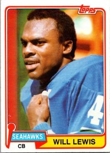 1981 Topps Football Card Will Lewis Seattle Seahawks sk60472
