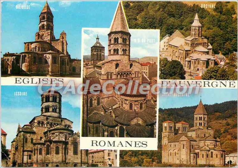 Postcard Modern Romance churches of Auvergne