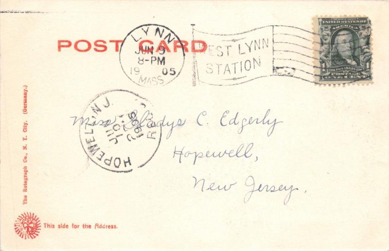 LYNN MASSACHUSETTS~HIGH SCHOOL~ROTOGRAPH  #7259 POSTCARD 1905