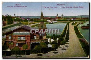 Old Postcard Mainz von der Eisenbahnbruche