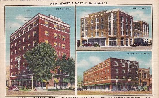 Kansas New Warren Hotels In Salina Garden City and Liberal 1937