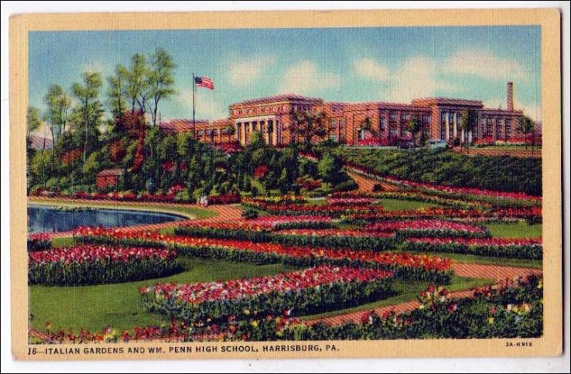 Italian Gardens & Wm Penn High School, Harrisburg PA