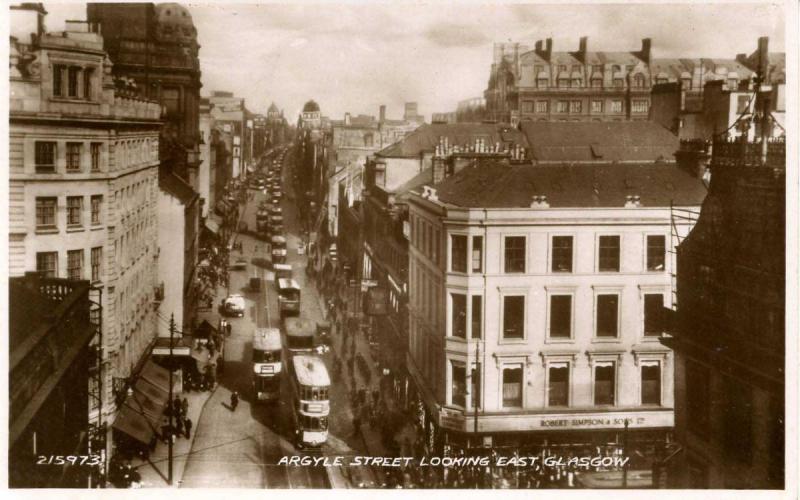 UK - Scotland. Glasgow, Argyle Street  *RPPC