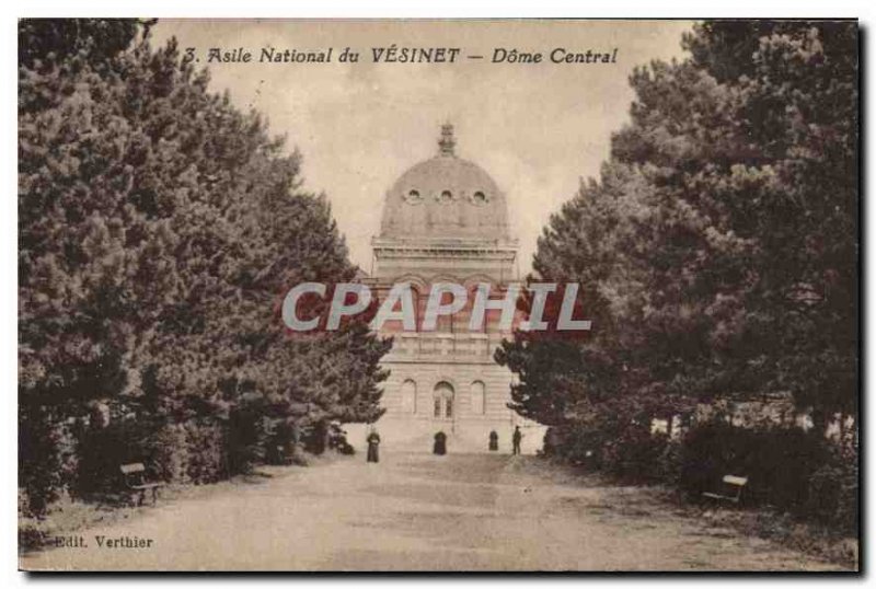 Postcard Old National Asylum Vesinet Central Dome