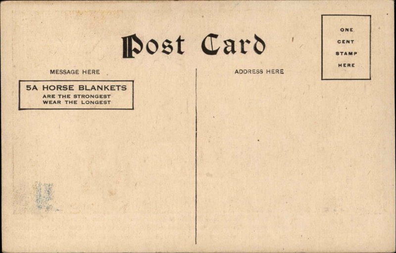 5A Horse Blankets Essex Square Blanket Ad Advertising c1910 Postcard 