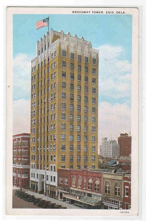 Broadway Tower Enid Oklahoma 1932 postcard