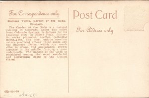 Vtg Colorado CO Siamese Twins Garden of the Gods 1910s Old View Postcard