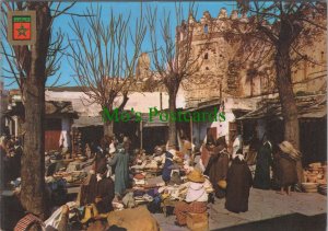 Morocco Postcard-Tetuan,The Hot El Kadini Socco,Fish Market.Posted 1983- RR19379