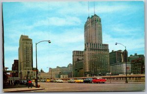 Vtg Chicago Illinois IL Canal Street From Adams Old Cars 1950s View Postcard