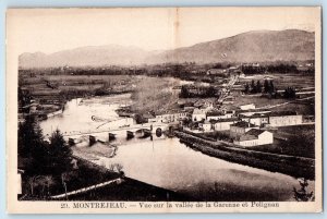 Montrejeau France Postcard View of the Garonne Valley and Polignan c1920's