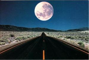 Full Moon Over Desert Highway 80 Postcard