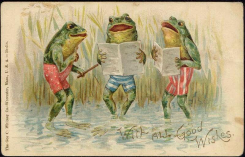 Frog Choir in Swimsuit (1905) Litho