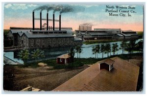 1916 North Western State Portland Cement Factory River Mason City Iowa Postcard