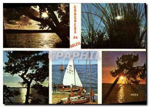 Postcard Modern France's Cote d'Argent Sunsets over the Atlantic